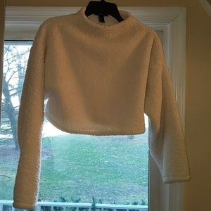 Fuzzy crop top sweater